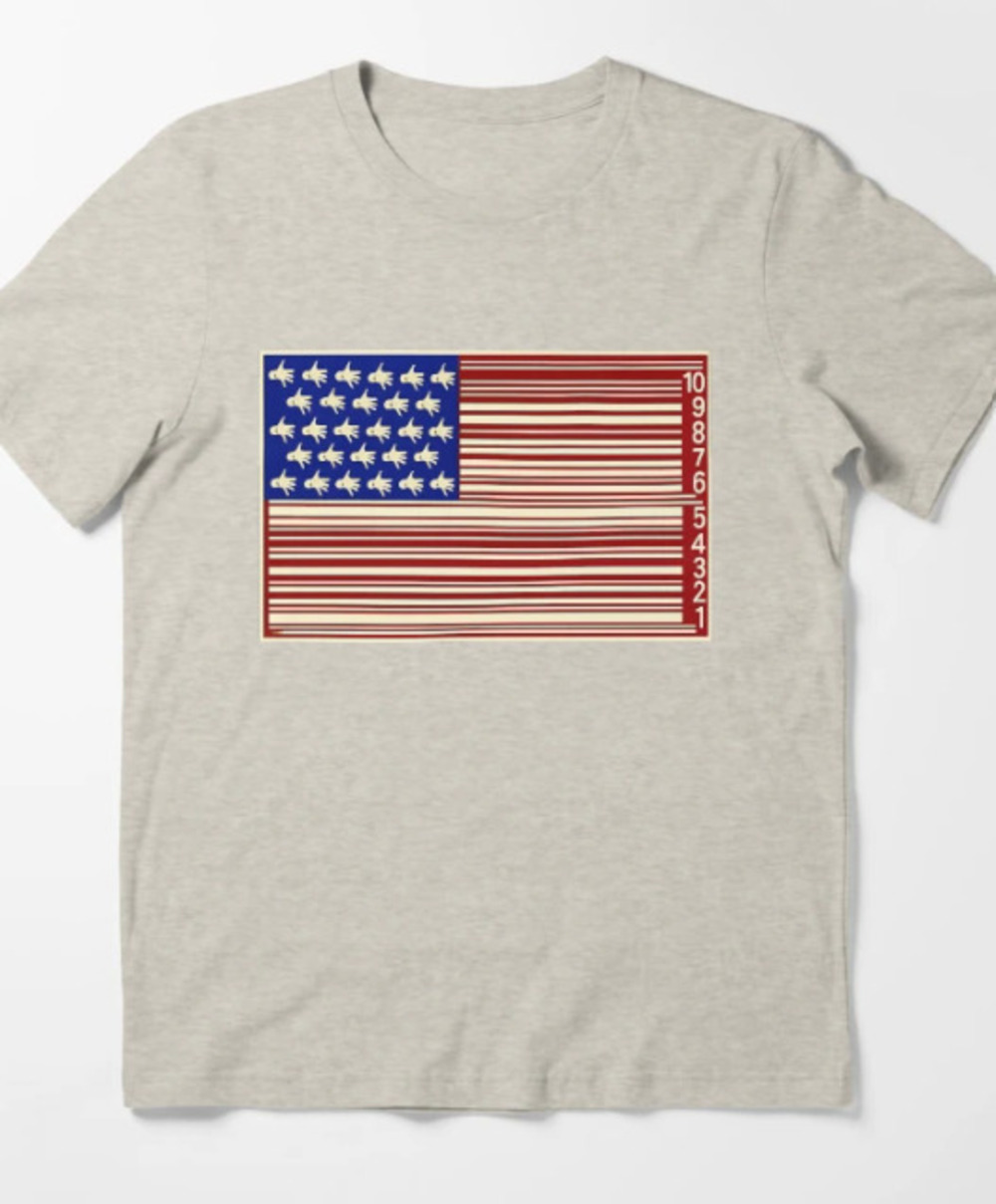 10 1 USA Flag Midnight Oil Essential T Shirt Natural